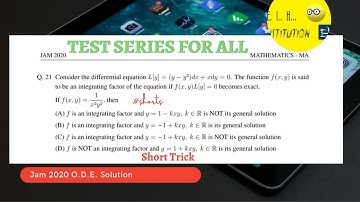IIT JAM 2020 Differential Equations/Exact Differential Equations/IIT jam 2020 MATHS Solution #shorts