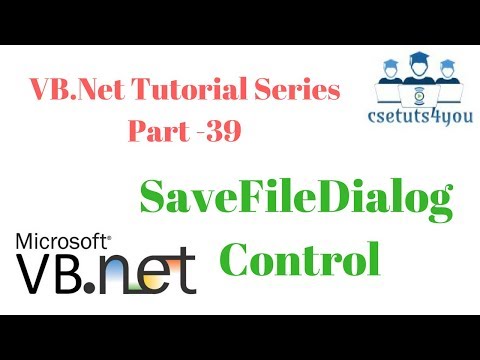 VB Net Tutorial Series Part-39 SaveFileDialog Control