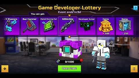 Pixel Gun 3d game developer lottery super chest opening