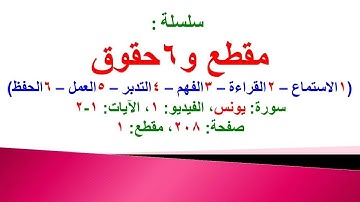 مقطع و6 حقوق (سورة يونس الفيديو 1 الآيات: 1-2) (في المصحف صفحة 208 مقطع 1) محمد ماضي