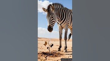 Zebra saved the mulberry plant from drying up by watering it.😭#ai #tree #save #zebra