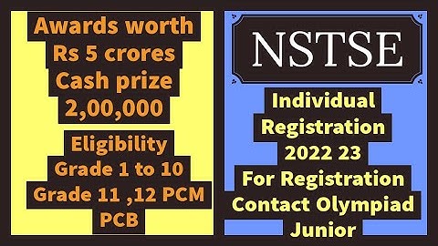 NSTSE Individual Registration kaise karen 2022-23 #nstse #Olympiadexam