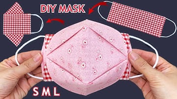 Easy Cute Mask All Size! Diy Breathable 3D Face Mask All Size (S M L) Easy Pattern Sewing Tutorial |