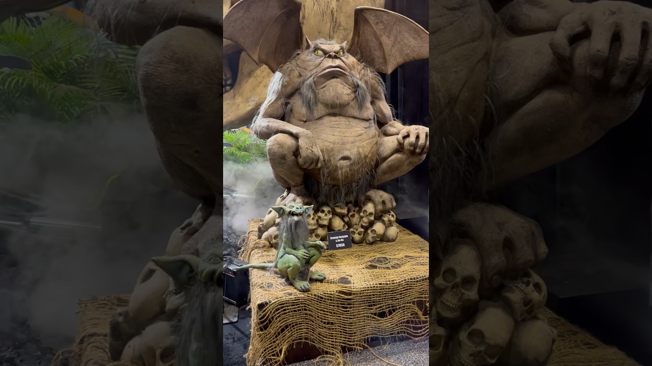 Grumpy gargoyle, and Bobo ￼, these two together are hilarious $7850 #halloween #animatronics ￼
