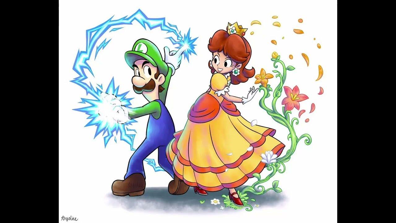 Принцесса Дейзи и Луиджи. Дейзи Марио. Дейзи Марио арт. Mario and Luigi Superstar Saga.