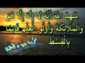 ش ه د الل ه أ ن ه لا إ ل ه إ ل ا ه و و ال م لائ ك ة و أ و ل وا ال ع ل م 