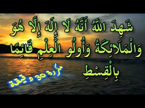 ش ه د الل ه أ ن ه لا إ ل ه إ ل ا ه و و ال م لائ ك ة و أ و ل وا ال ع ل م