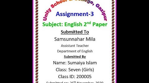 Assignment, Class-7, English 4th Week, ৭ম শ্রেণী অ্যাসাইনমেন্ট, ইংরেজি, ৪র্থ সপ্তাহ,