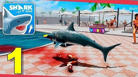 Shark Rage - Gameplay Walkthrough Part 1 Tutorial Shark Rampage Level 1-8 (iOS, Android)