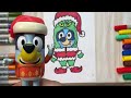 How to draw Bluey in a Grinch onesie