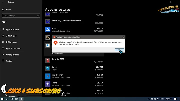 Windows cannot find unins000. exe (shareit)