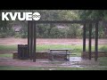Rising water at San Gabriel River in Georgetown; City of Austin closes Barton Springs Pool