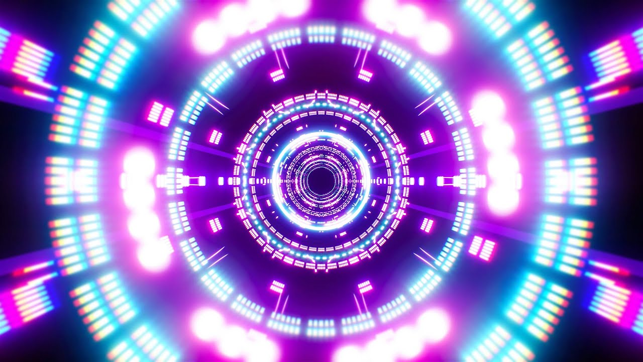 Shining Neon Geometric Tunnel VJ Loop Motion 4K Background - YouTube
