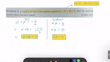 #12 #polynomialsclass10 | If alpha and beta are roots of the quadratic equation x^2 -7x +10 = 0