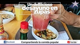 Desayunando con un sandwich y sopa en Zupas restaurante Esta bien chupas cotidiano399
