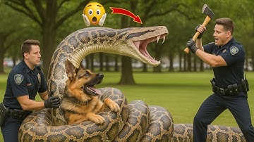 Brave Rescue Team Saves German Shepherd from Giant Snake’s Deadly Coils #Airescue 