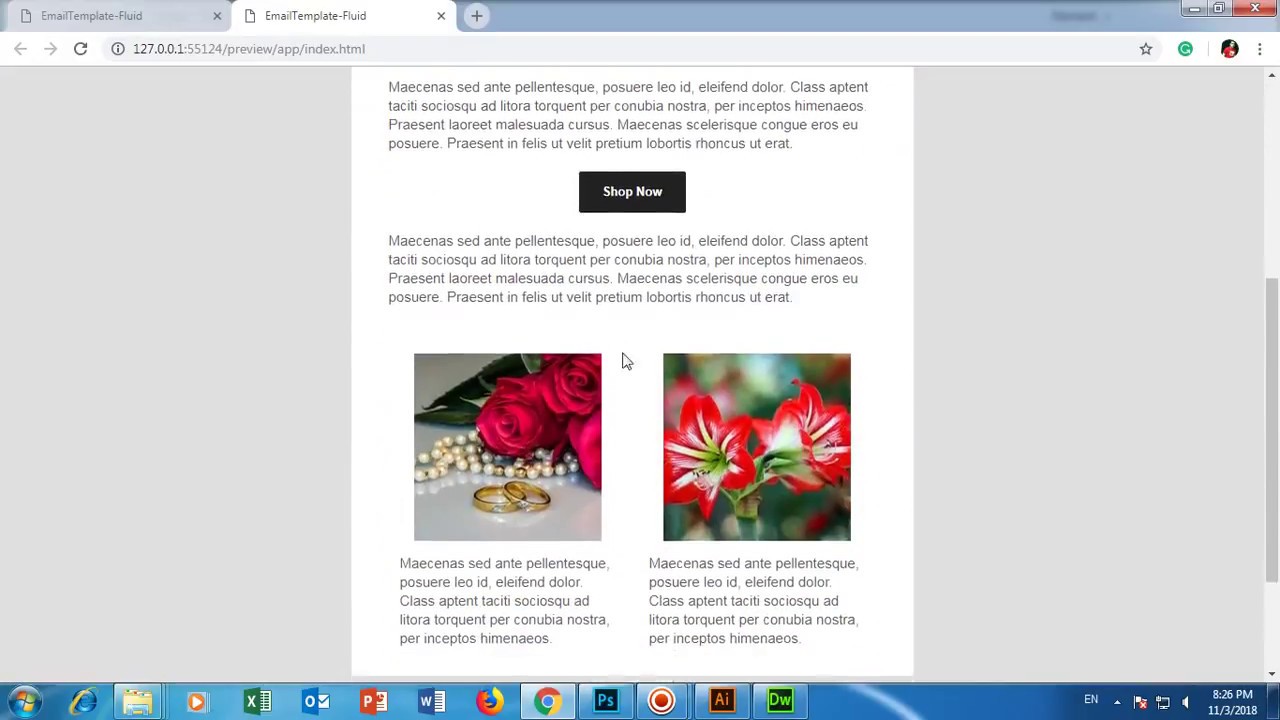 New Create fluid Email Template in Adobe Dreamweaver CC