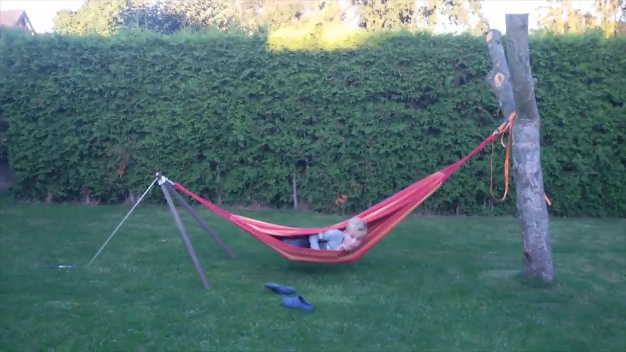 bloed Mark ontslaan Zelf eenvoudige hangmat steun maken. / make yourself a simple hammock  support. - YouTube