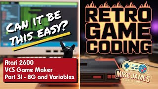 Famous Block coding for the Atari 2600 - Part 3 - Backgrounds and Variables Wealth