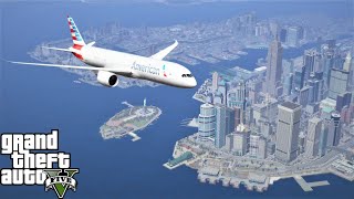 Boeing 7879 Dreamliner Flying To Liberty City From Los Santos in GTA 5