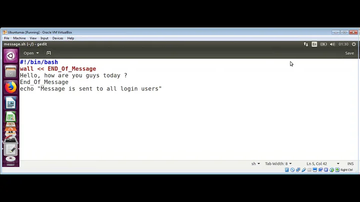 Bash script to send message to all logged in users in Linux