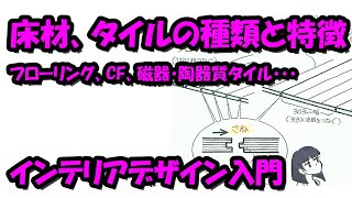 床材、タイルの種類と特徴：フローリング、CF、磁器・陶器質タイル・・・インテリアデザイン入門