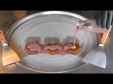 ASMR - Gingerbread Ice Cream Rolls | how to make oddly satisfying rolled fried Ice Cream - fast Food