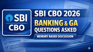 SBI CBO 2026 | Banking &amp; GA Questions Asked | Memory Based Questions | Yash Sir