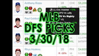 Mlb draftkings picks today + fanduel tonight 3/30/18