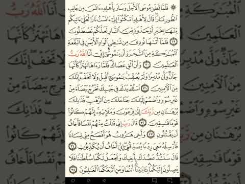 ماهر المعيقلي سورة القصص مكتوبة صفحة 389 مصحف المدينة المنورة جودة عالية