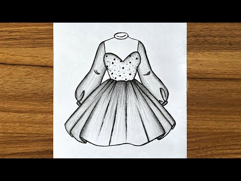 Easy dress designs | Wedding dress drawings, Dress sketches, Dress design  drawing