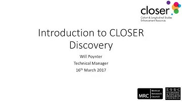 Webinar: Introduction to CLOSER Discovery