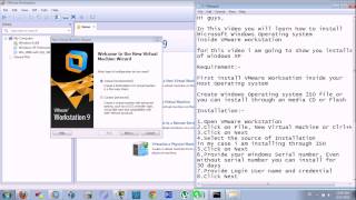 Installation of Windows inside VMware