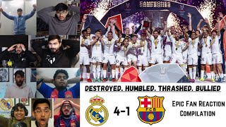 REAL MADRID DESTROYED BARCELONA TO WIN THE SUPERCOPA de ESPANA by 4-1 | FAN REACTION | 15-01-2024