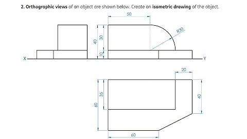 Isometric projection with a curve. Junior Cert Graphics