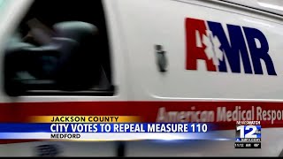 City of Medford votes to repeal Measure 110