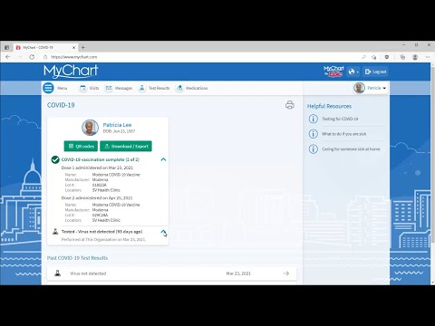 Access Your Vaccination & Testing Credentials in MyChart (For Desktop)