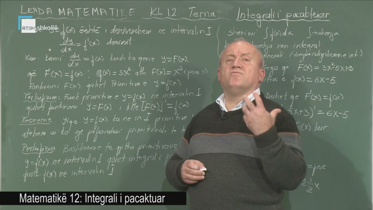 Matematikë 12 - Integrali i pacaktuar