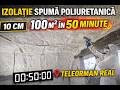 Izolație spumă poliuretanică 100m² în 50 MINUTE🔥 Rezultat REAL din Teleorman - 10 cm celulă deschisă