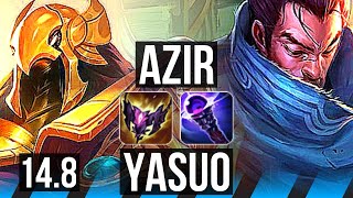 AZIR vs YASUO (MID) | Legendary, 700+ games | BR Master | 14.8