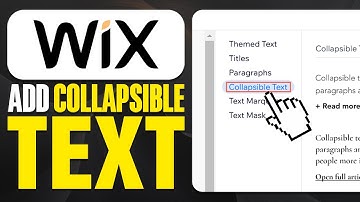 How To Add Collapsible Text in WIX Website (2025)