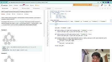 Leetcode Python - Medium - Lowest Common Ancestor of Binary Search Tree (Binary Trees - Iterative)