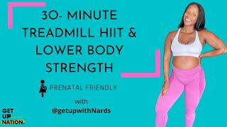 30 Mins 500 Calories Treadmill HIIT and Lowerbody Strength Workout - All Trimesters | Pregnancy screenshot 4