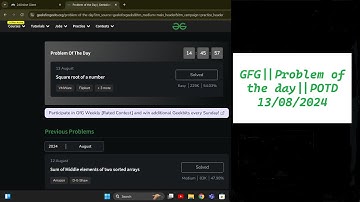 GFG  Problem of the day || POTD || 13/08/2024