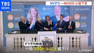 ＮＹ市場大幅下落、感染再拡大の懸念から 一時９００ドル以上