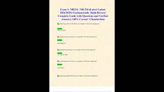 EXAM 1 NR224 NR 224 LATEST UPDATE 2024/2025 FUNDAMENTALS SKILLS REVIEW COMPLETE GUIDE WITH QUESTIONS