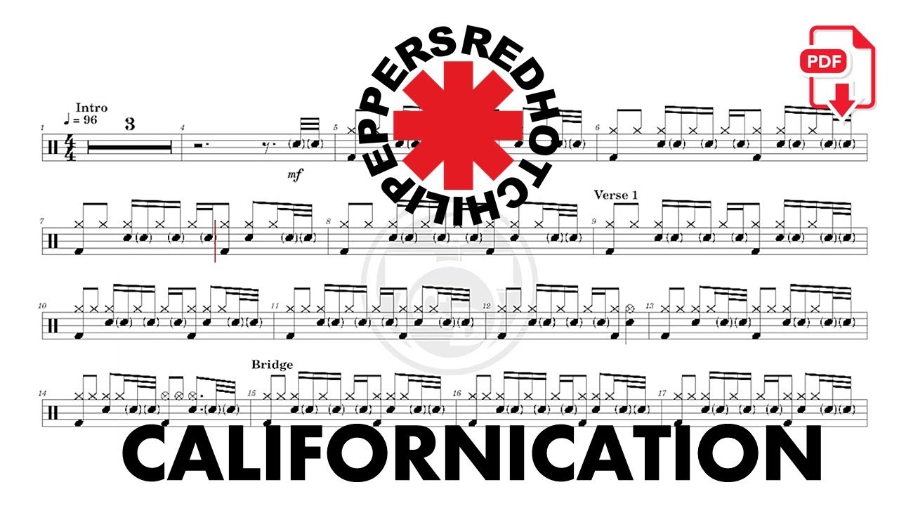 Red Hot Chili Peppers - Californication (🔴 Drum Notation | Tutorial) 