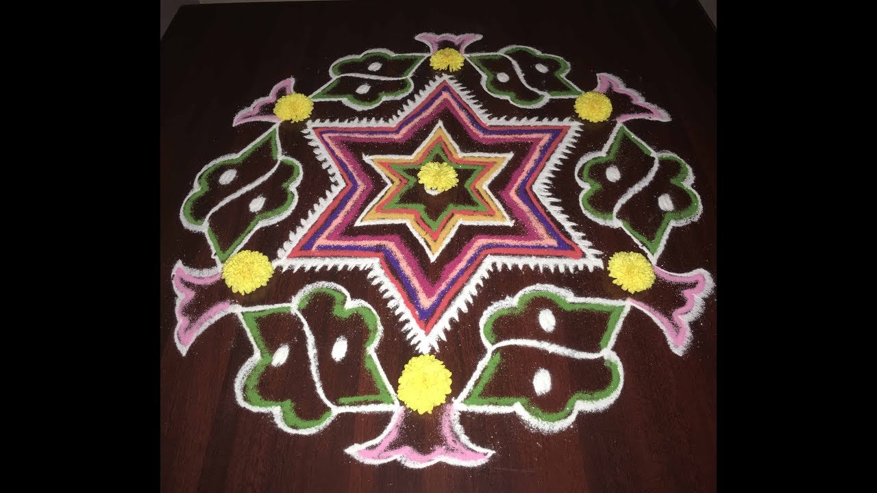 Pongal Pulli Kolam : Pongal Kolams Free Hand Rangoli ...