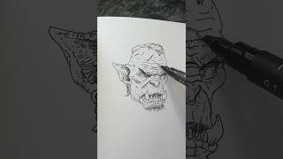 Orc ink drawing #inkdrawing #sketchbook #orc