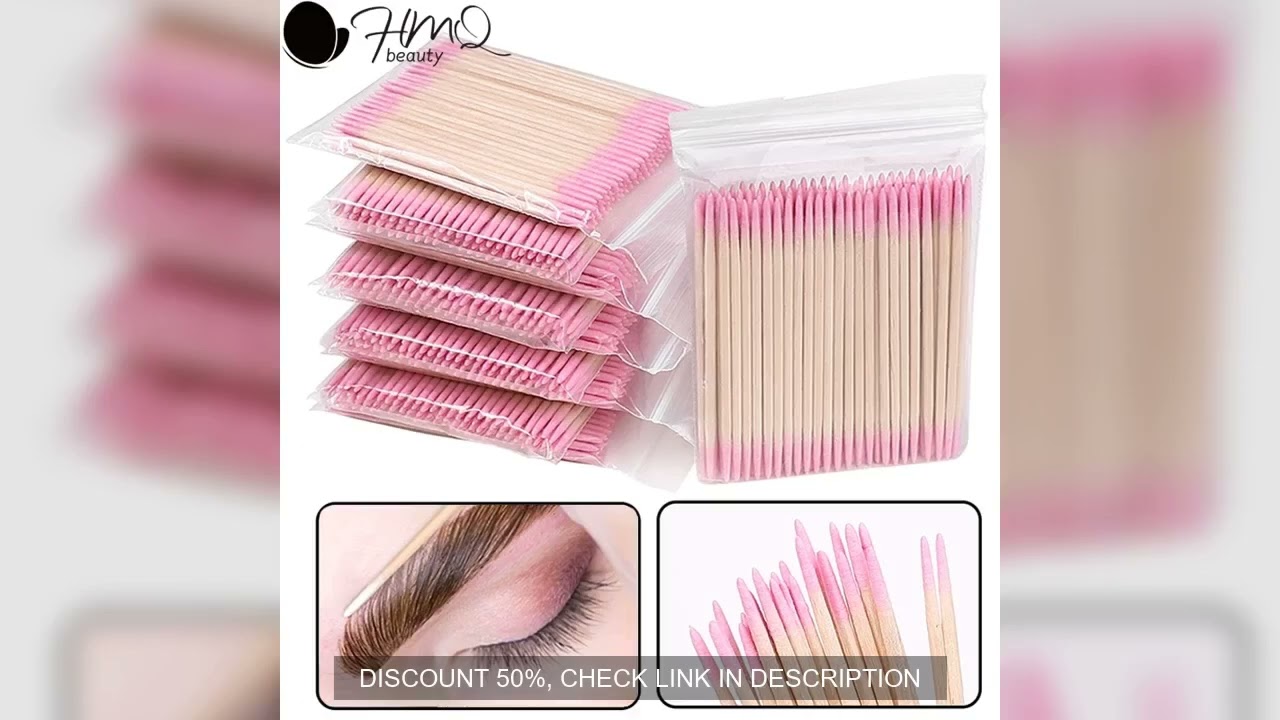 100/200/500Pcs Disposable Wooden Cotton Swabs Double Sided Tip Wood Sticks Glue Removing Makeup Tool
